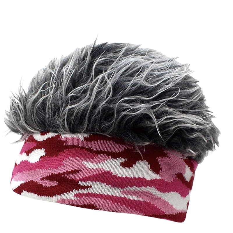 

[Buzz selection] hat hat knit hat camouflage fur design skiing outdoor men s ladies CAP957 (red gray)