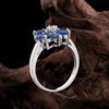 Flower shape design natural Kyanite Ring Women's 925 sterling silver real gemstone fine jewelry for women's anniversary gifts