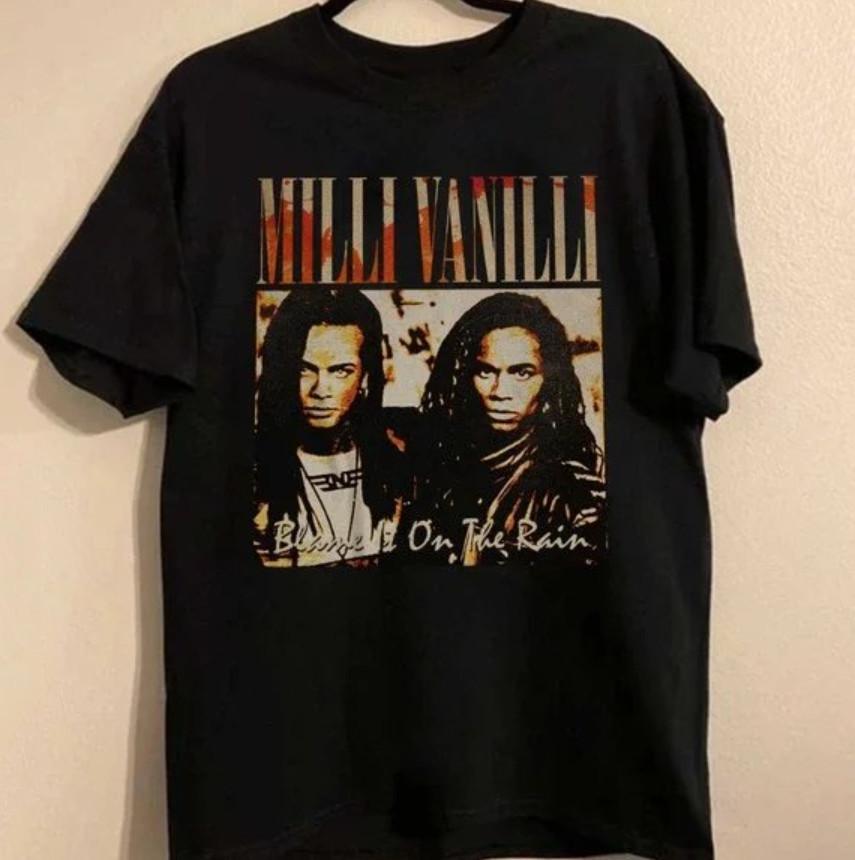 Milli Vanilli Unisex Black T-shirt Gift family all size Unisex T-Shirt L