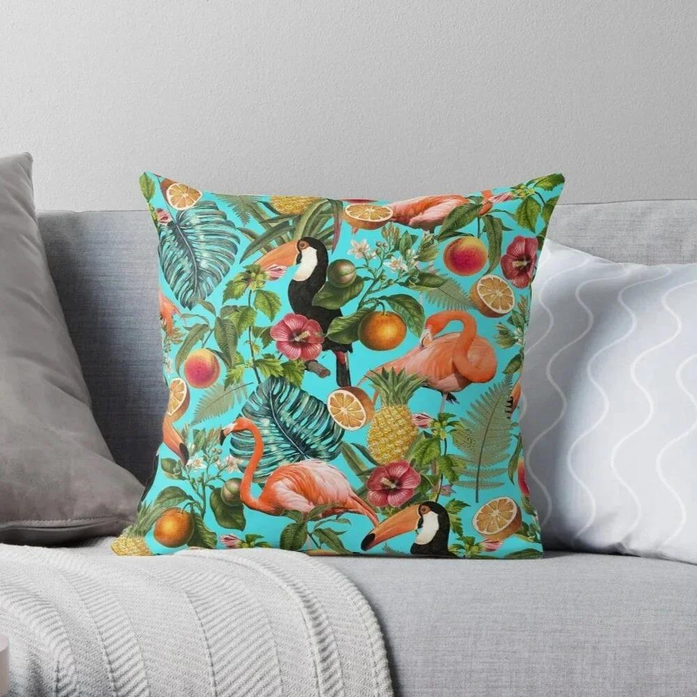 Tropical Plant Pattern Decorative Pillow Cover Car Sofa Square Cushion Pillow Cover