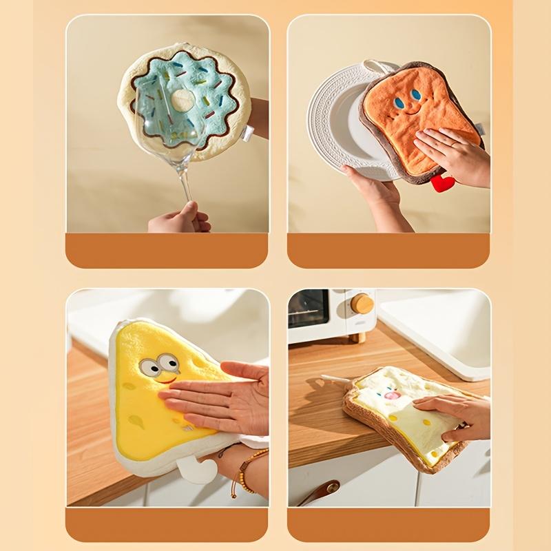Thickened Coral Fleece Towels, Quick-Drying & Highly Absorbent, Cartoon Prints, Perfect for Kitchen & Bathroom Use