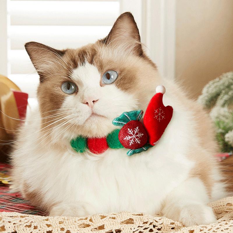 Kitten Collar Soft Christmas Neckwear Cat Puppy Decor Collar For Decoration Festival Adoration Family Celebration Home Fun