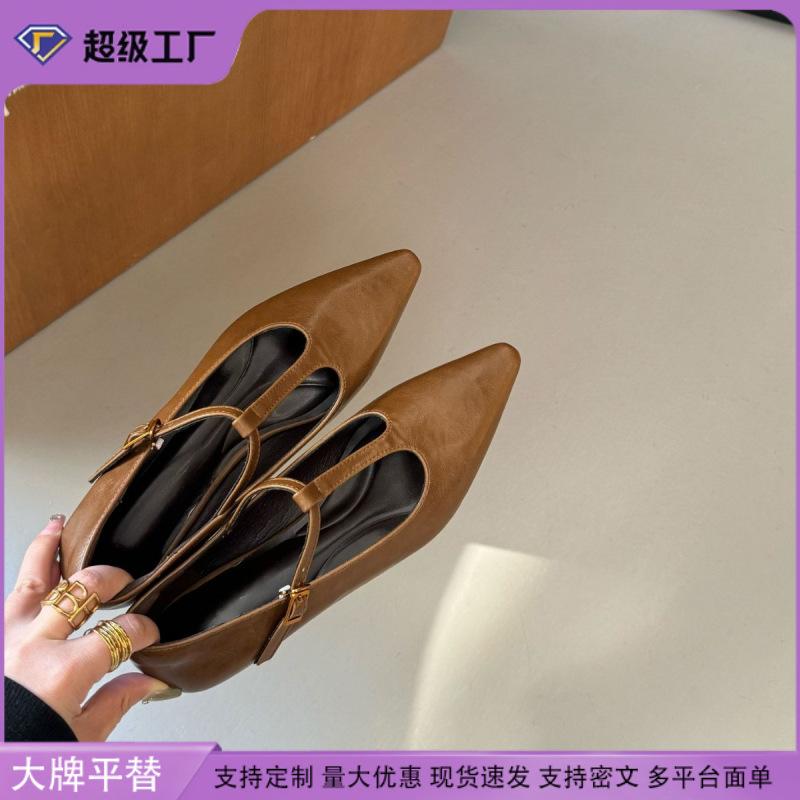 Shoes Women's Versatile 2025 Spring New French Retro Pointed Single Shoes Wedge Heel Temperament Women's Shoes Soft Sole Not Tired Feet
