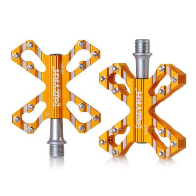 ThinkTop Bicycle Aluminum for Road and Mountain Gold 3-Bearing Pedals, 9/16" Axle, Ultra-Lightweight Alloy, High-Strength Lubricant, Bikes, MTBs,