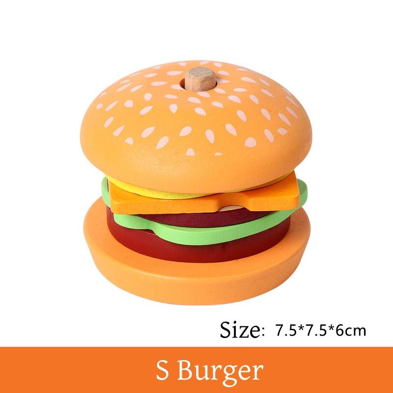 Toys Educational Toys Toys Toys Wooden Burger Sandwich Stacking Montessori for Toddlers Pretend Play Food Preschool Fine Motor