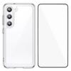 WANLONFENG MF Series for Samsung Galaxy S23 Case TPU+Acrylic Clear Phone Cover with Tempered Glass Film
