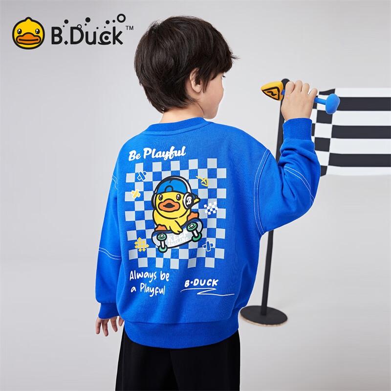 B.Duck Boys' Cartoon Round Neck Sweatshirt