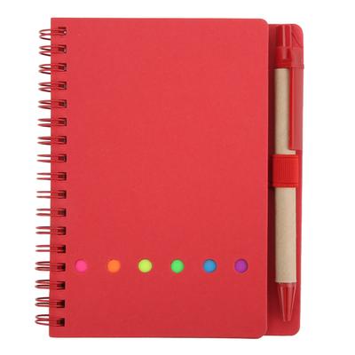 Caderno Portátil Simples Espiral Dupla Couro Caderno Estudante Bloco de Notas com Inserção Caneta Papelaria para Escritório de Negócios