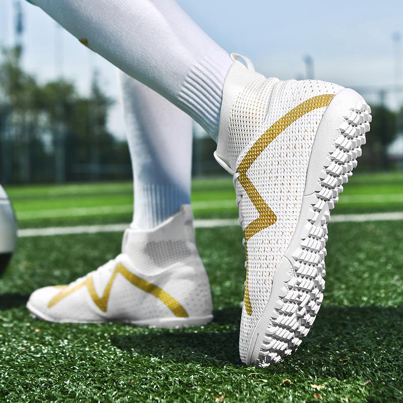 35-47 Hochwertige hochwertige Jugend-Fußballschuhe für Herren Broken Nails Herren-Schnürstiefel aus Gummi mit weichem Boden und großen Fußballschuhen