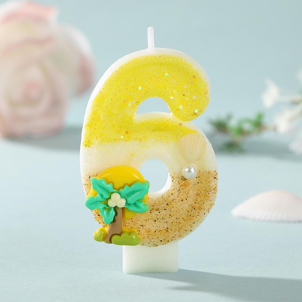 Cross-border Ocean Coconut Tree Birthday Cake Candles