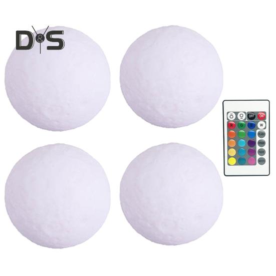 2/4 szt. Pływające światło basenowe z pilotem 16 kolorów RGB Zmieniające IP68 Wodoodporne Zasilane bateryjnie Zewnętrzny basen Wanna z hydromasażem Świecąca kula okrągła