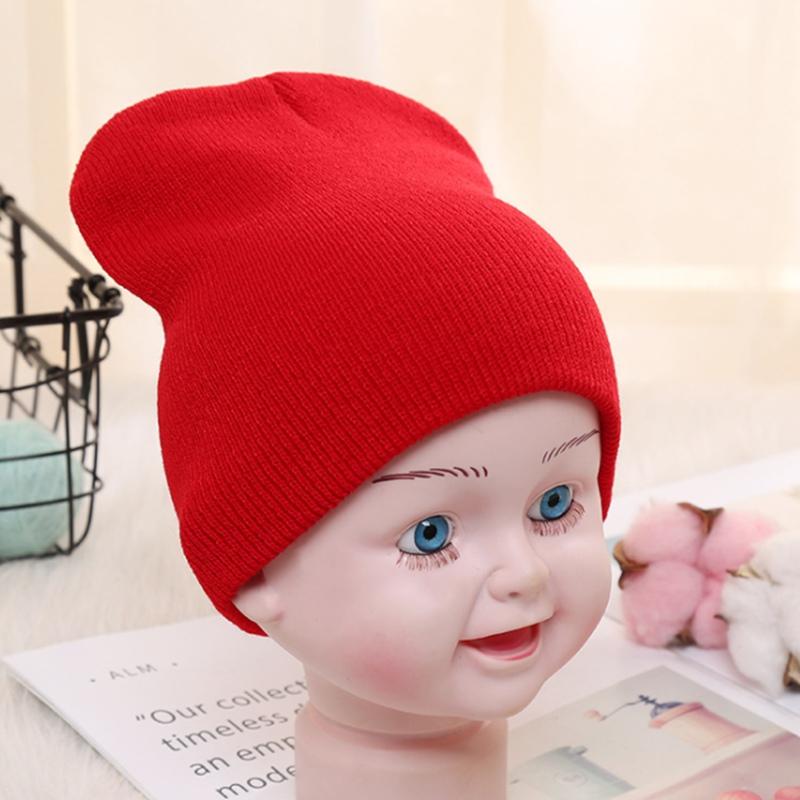 Wzcx Solid Color Korean Version Baby Boys Girls Hats Keep Warm Candy Colors Elasticity Children'S Knit Cap Beanie Hat