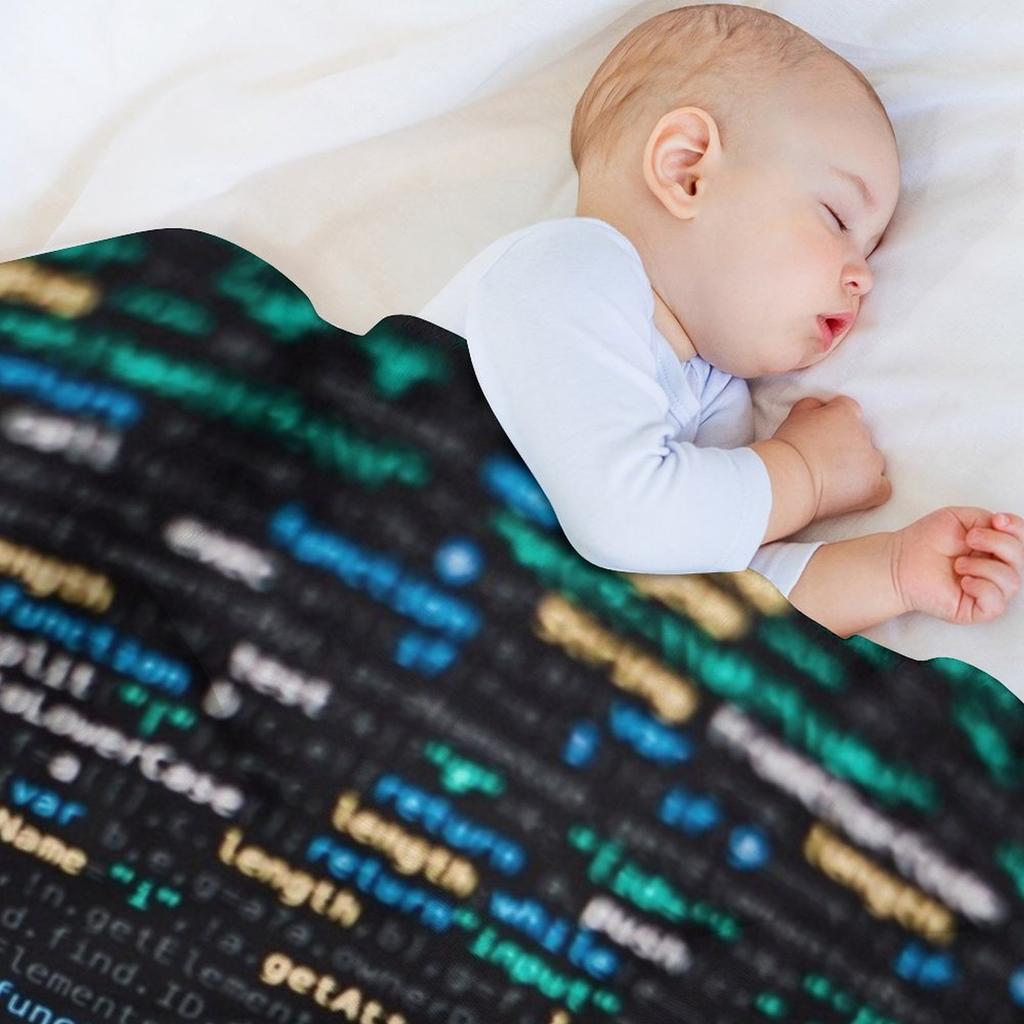 Software Developer Programming Code on Black Background Throw Blanket Summer Flannels Picnic Hairy Blankets