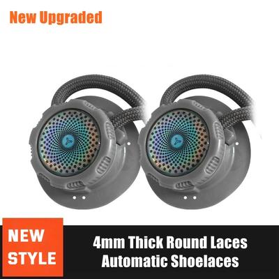 Neue drehbare Schnalle Elastische Schnürsenkel Sneaker Automatische Schnürsenkel ohne Binden Erwachsene Kinder Unisex 4mm Runde Schnürsenkel Schuhzubehör