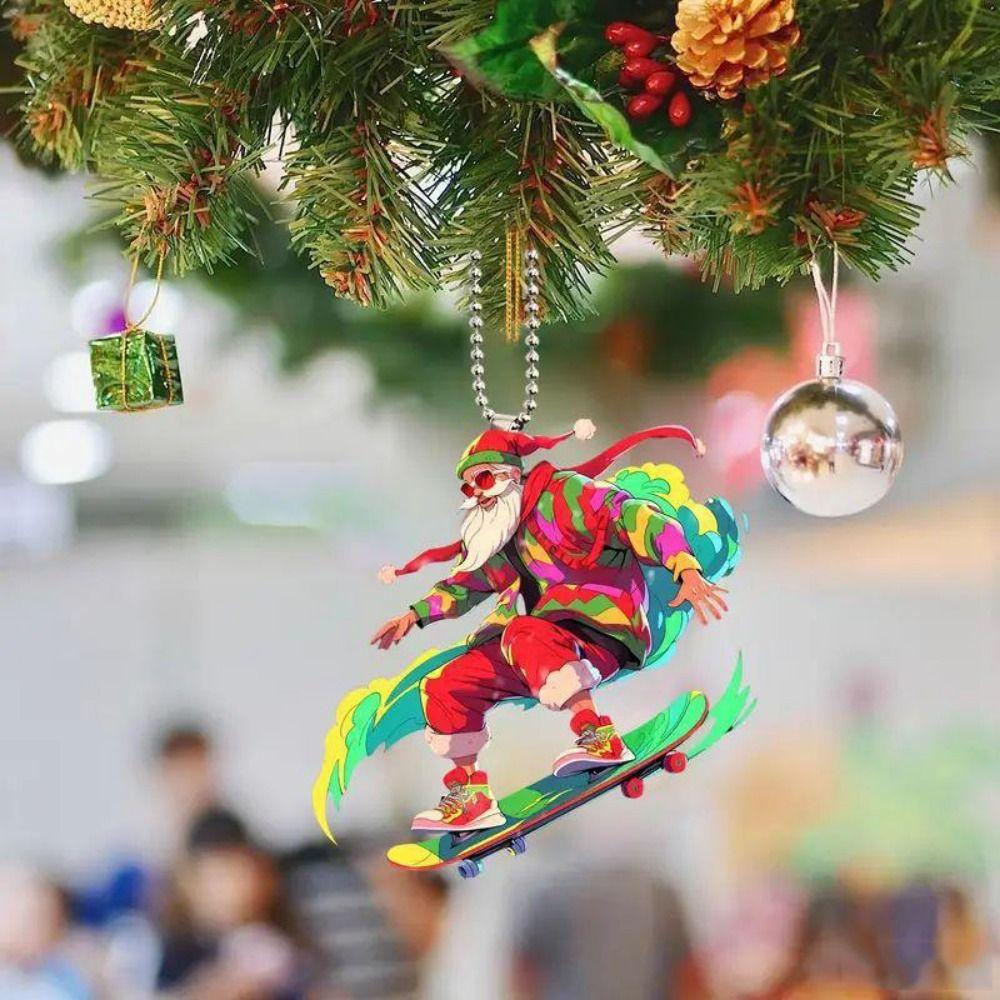

Cartoon Christmas Tree Pendants Reindeer Car Haning Pendants Holiday Party Style 2
