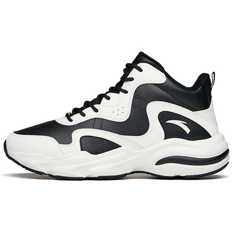 New Anta Life Collection Anti Slip And Wear Resistant Warm Mid Top Sports Casual Shoes White Black 112148984-1