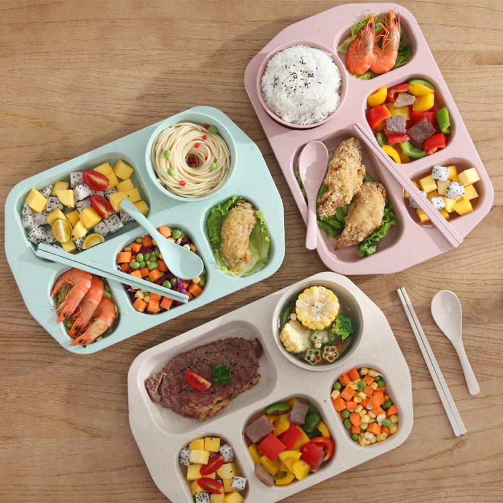 with Bowl and Tableware Fat-Loss Meal Plate Microwave-safe Divided Food Plate Canteen