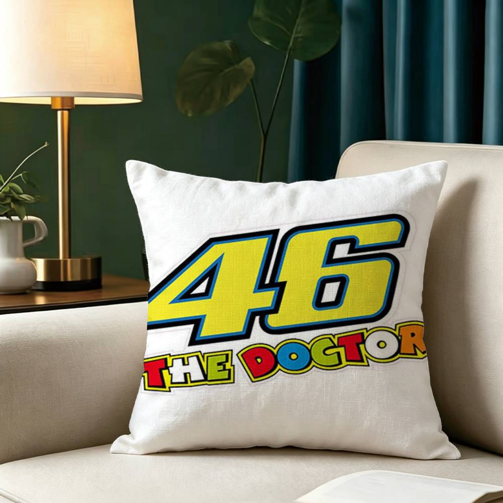 V-Valentino R-Rossi Moto 46 Square Double-Sided printed Pillow Case Bedroom Bedside Pillow Sofa Cushion Cover
