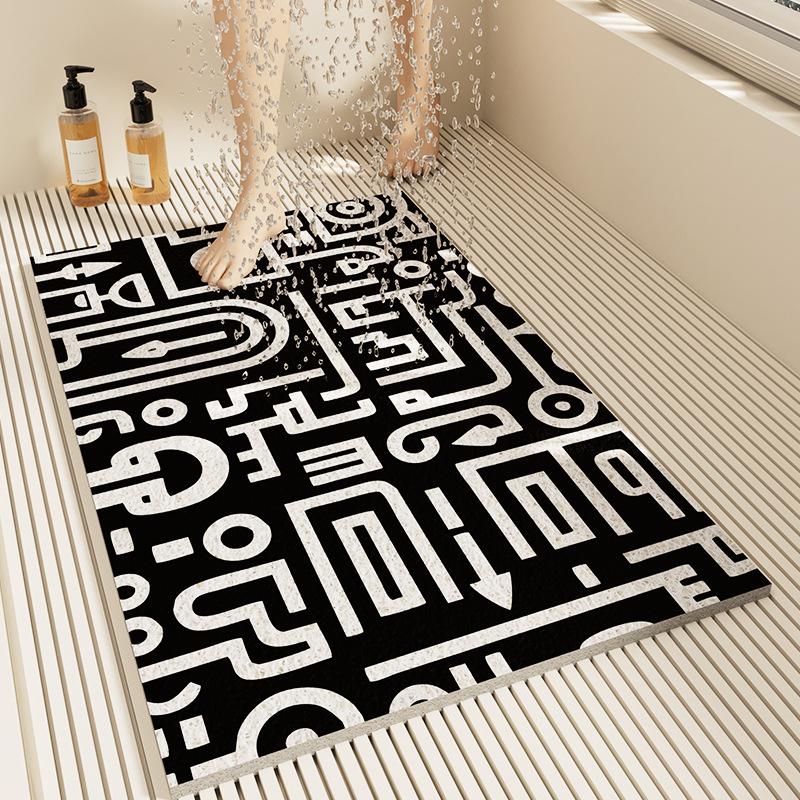 Washable Anti-Slip Bathroom Mat - Dirt-Resistant, Easy-Clean, Hollow Design Foot Pad