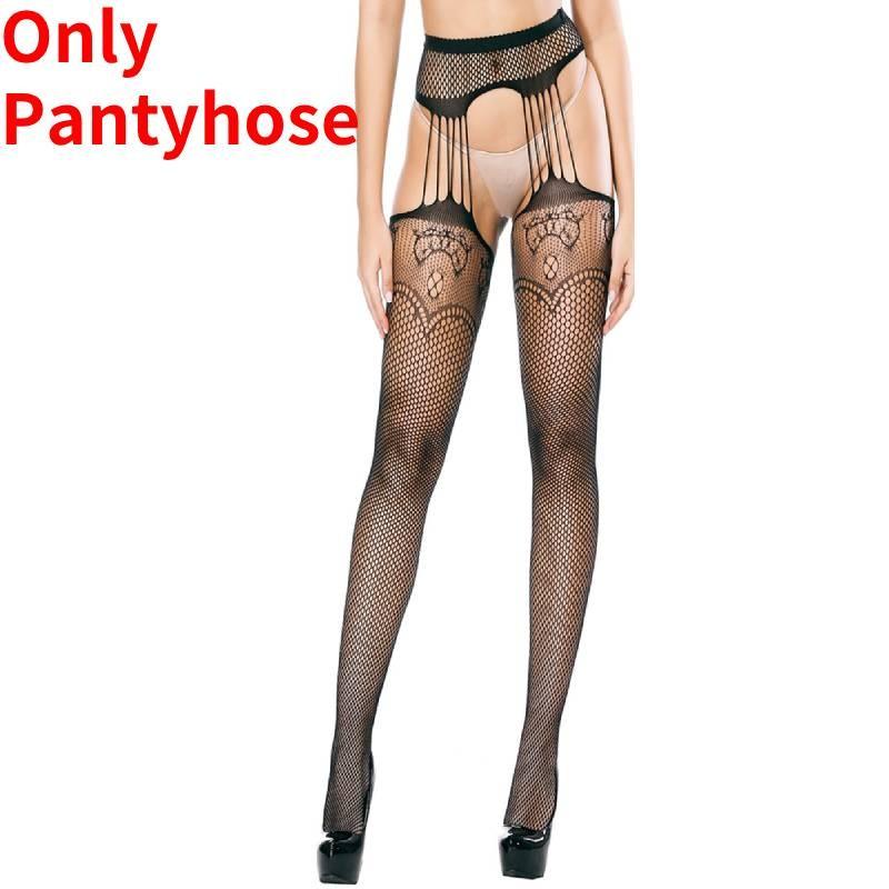 Ultra Stretchy Women's Nylon Fishnet Stockings With Sensual Open-crotch Design And Non-slip Features For Alluring Intimate Moments