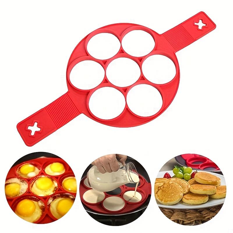 Silikon 7-Loch Eierpfanne Runde Eierpfanne Lebensmittelqualität Antihaft Pfannkuchenmacher Form Haushalts Kochen Küche Backzubehör