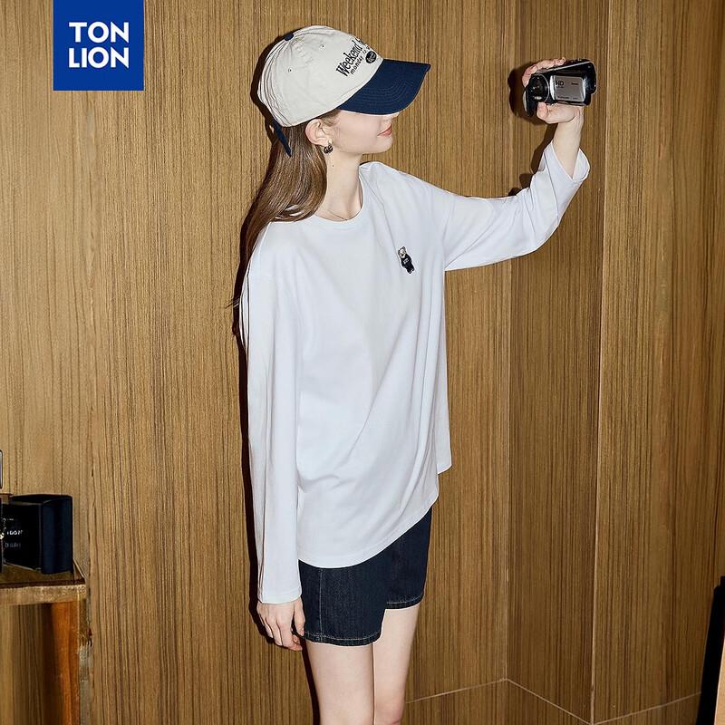 Tangshi Women s Bear Graphic Long Sleeve T-Shirt L