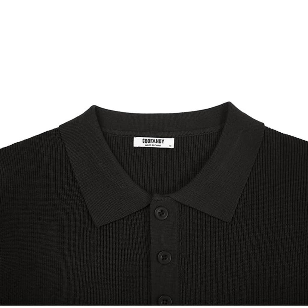 Men's Pullover Collar Knitted Jumper Classic Button Jumper Casual  Long Sleeve Shirt