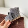 Girls' Cotton Boots Winter New Baby Girls' Short Boots Lamb Fur Soft Soled Toddler Shoes