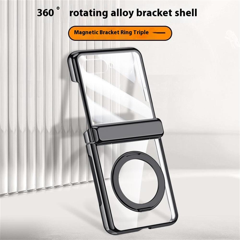 For Motorola Razr 60 Ultra 5G Case Compatible with MagSafe Kickstand Electroplated PC Phone Cover Built-In Screen Protector