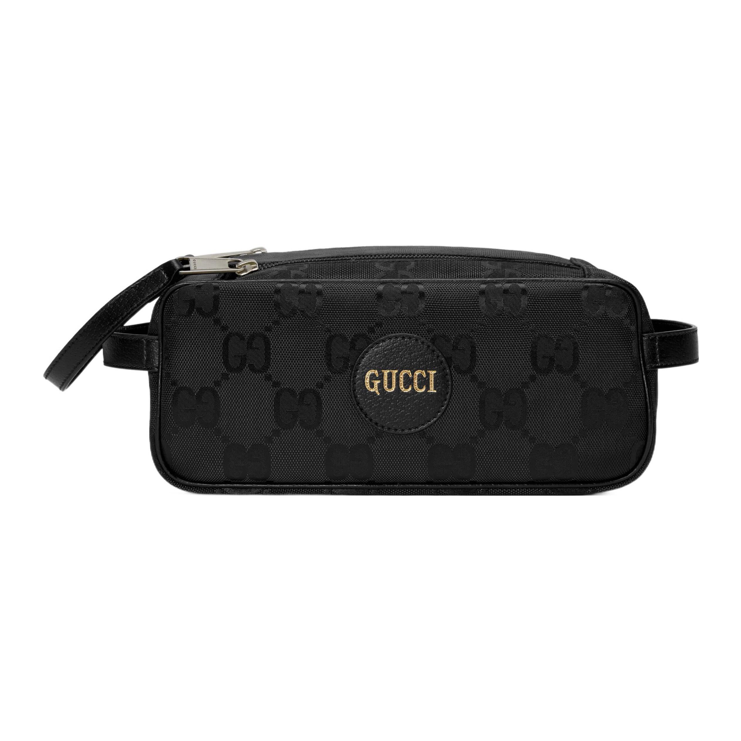 Gucci Off The Grid Double G Logo Zipper Nylon Clutch Bag Men Clutch Bag Black 732741-UKDTN-1000