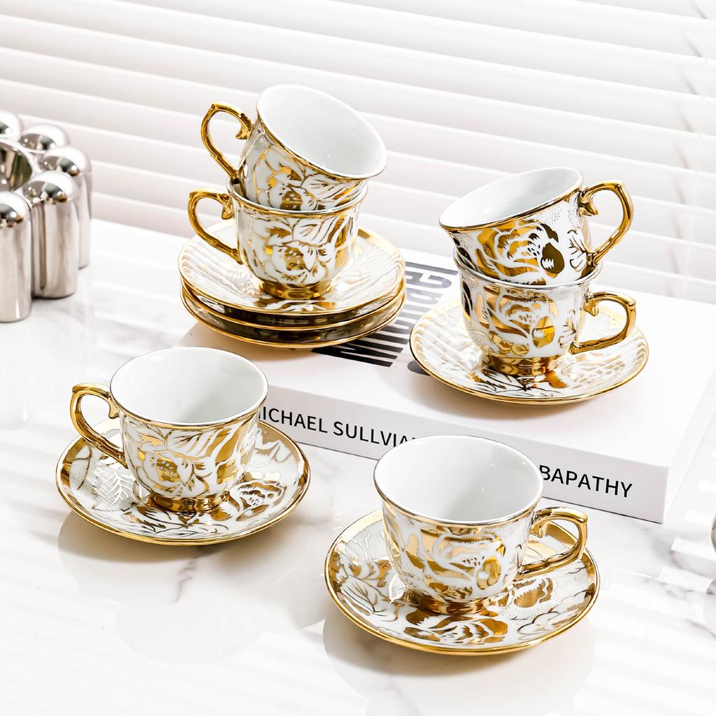 Ceramic Coffee Cup Set Afternoon Tea Set High-End Exquisite Ceramic British Black Tea Cup And Saucer Set Household Women