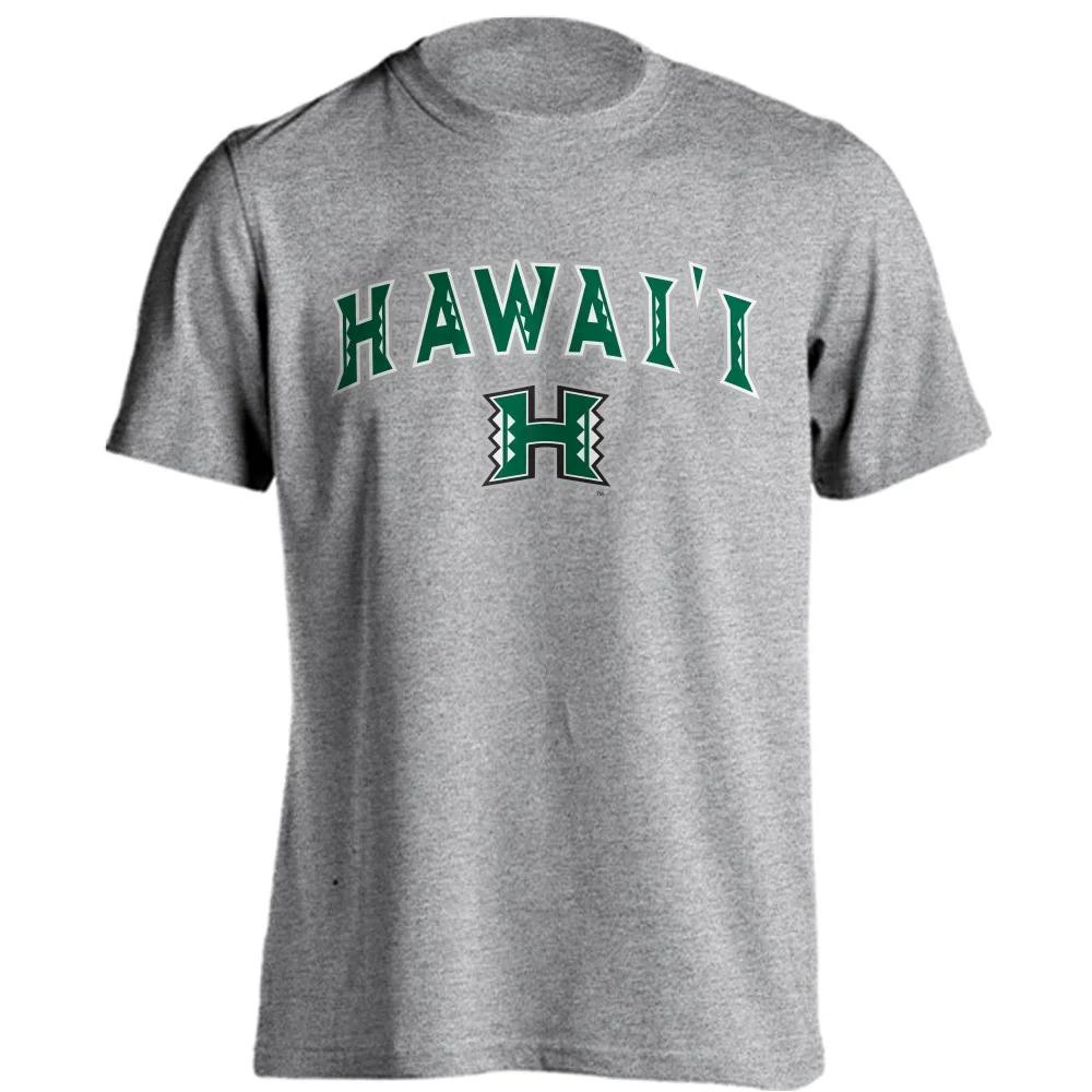

2025 University of Hawaii Rainbow Warriors Classic Arch with Mascot T-Shirt Man Crew-neck Short-sleeved Top 3XL