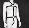 HuaHuiYuan SM Goods Leather Body Harness for Punk Leather Top Cage Chest and Half Hardcore Extreme Bondage Secret Open Adjustable Popular for Black