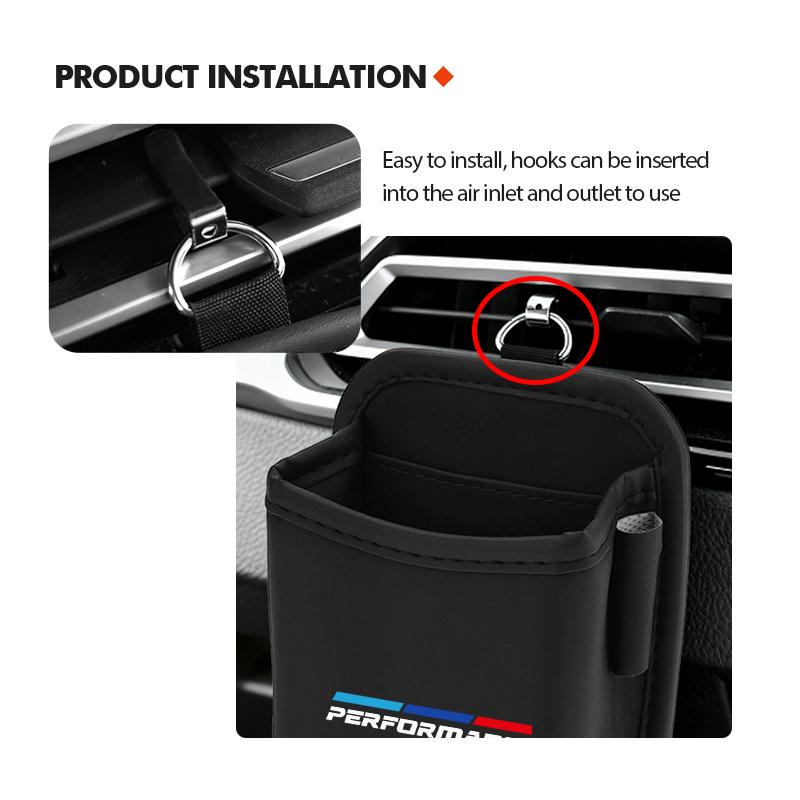 Car Air Vent Outlet Storage Bag Phone Holder Pocket Organizer For BMW M M2 M3 M4 M5 M6 E46 E90 E60 F30 E39 X1 X3 X4 X5