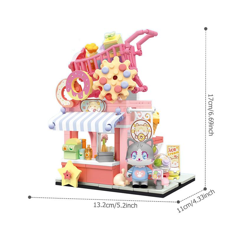 

Cat Coffee Shop Архитектура Сборка Модель Строительные блоки Наборы MOC Творческий Город Уличный Пейзаж Кирпичи Девочки Подарки Игрушки