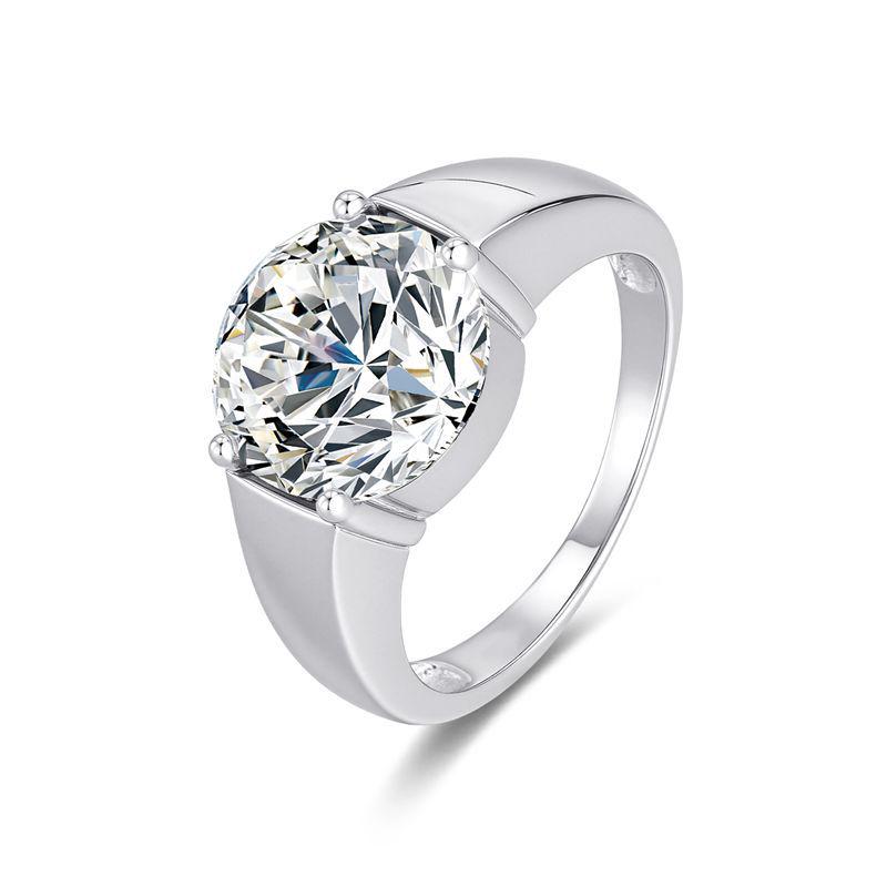 

Роскошное мужское кольцо из стерлингового серебра 925 пробы с муассанитом, квадратной огранки, простое, с четырьмя крапанами, 5 карат, популярное серебряное кольцо-акцент Size 8