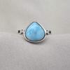 925 Sterling Silver Larimar Ring Statement Ring Boho Beach Jewelry Gift for Her