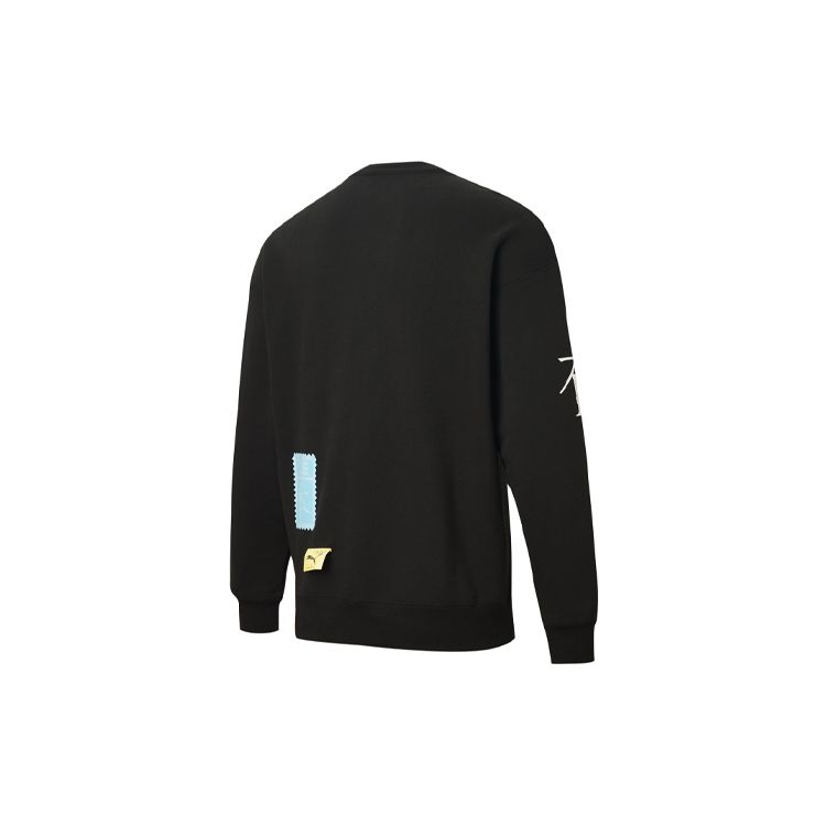 Puma X Michael Lau L&R Rundhals-Pullover Strick-Sweatshirt mit Colorblock-Print Herren-Sweatshirt Schwarz 530352-01