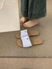 Frosted one-word with casual flat-bottomed slippers for women's summer wear 2025 new dopamine beach cool slippers