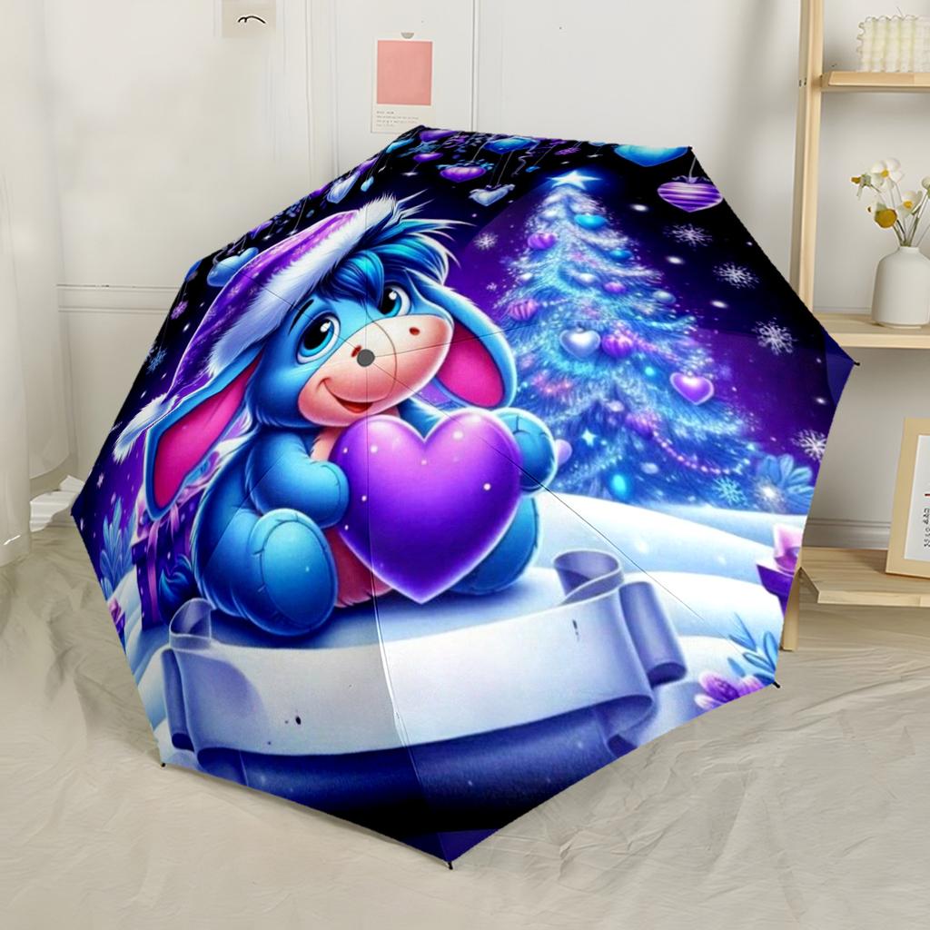 Eeyore's Dreamy Garden Portable Automatic Umbrella Compact & Durable 8-Rib Design Foldable Design All-Season Umbrella for Travel Fashionable Accessory