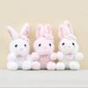 Wearing Rabbit Bow Plush Pendant Cartoon Toy Doll Bag Keychain Pp Filling Cotton