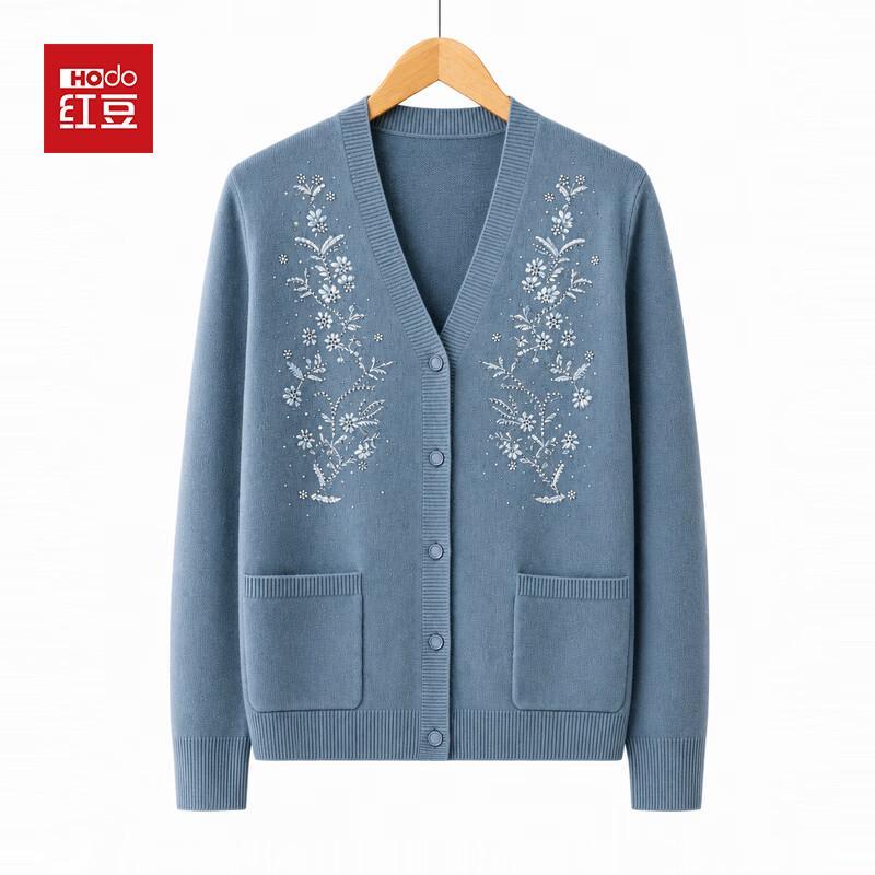 Hodo Women's Floral V-Neck Knit Cardigan