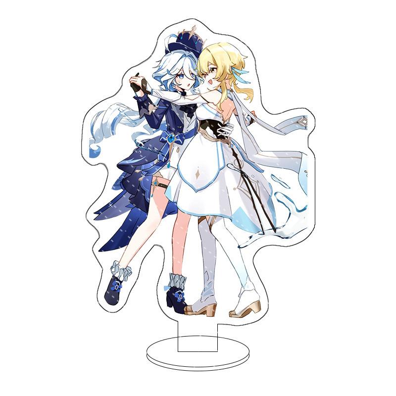 Popular Game Impact Acrylic Stand Anime Cartoon Q-version Figures Kamisato Ayaka Model Desk Decor Standing Sign Gift for Fan