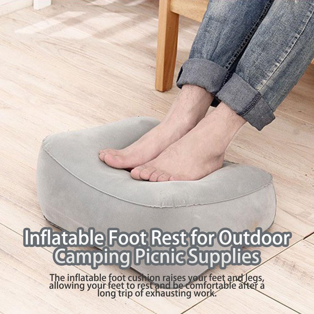 Inflatable Foot Rest Folding Air Pillow Car Travel Office Home Leg Up Pad Relaxing Foldable Footrest for Outdoor