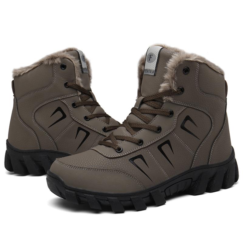 TUINANLE Winter Plush Men Work Safety Shoes Women Ankle Boots Male Footwear