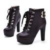 Lace Up High Women's Heel Belt Boots Ankle Fashion Boots Women's Boots Womens Cutout Booties And Boots