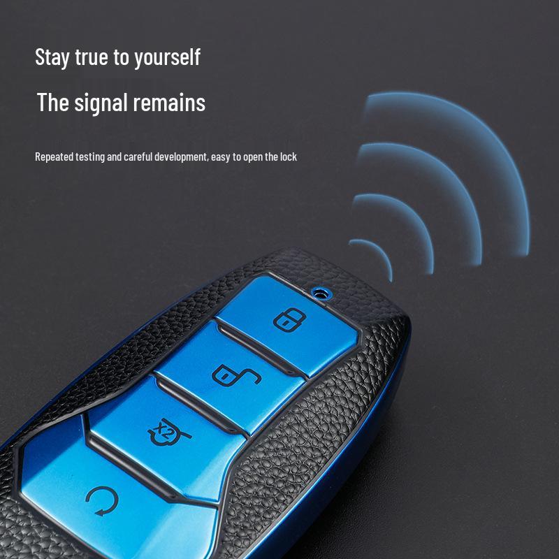 BYD Key Case: High-End Leather Texture, Full Coverage, Anti-Drop Shell for Han, Max, Qin Pro, Song Plus/Key - Men's Edition