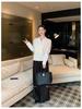 2026 Spring Women's Minimalist Light Blue Loose Long Sleeve Lapel Shirt