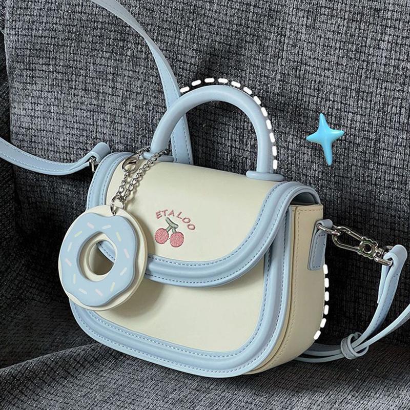 New JANE KLAIN PU Saddle Bag Handbag, Crossbody Bag Regular Women's White & Blue/White & Pink JK-BA1841