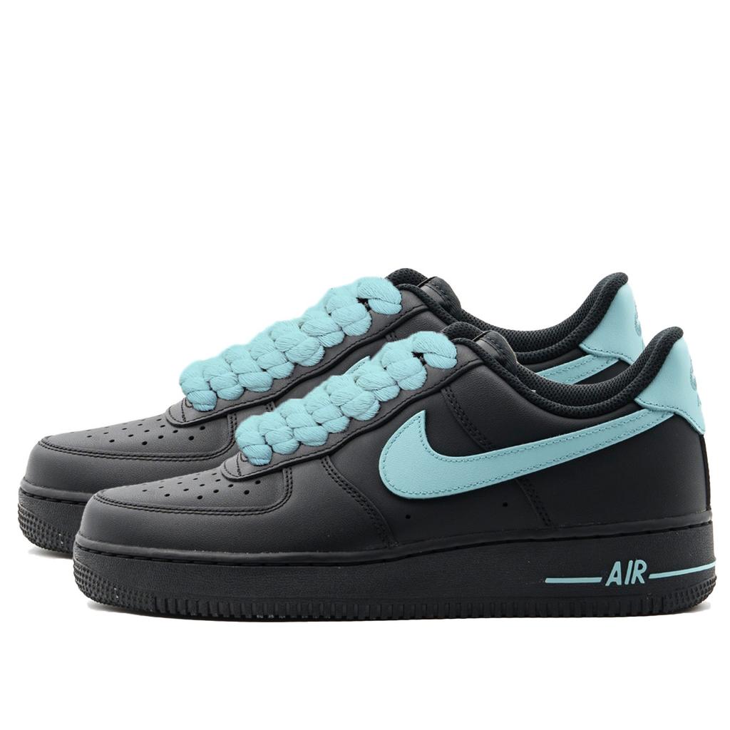 Nike Air Force 1 Eisblau Schwarz Krieger Abriebfest Rutschfest Niedrig geschnitten Skateboard-Schuhe Unisex Schwarz Blau CW2288-001(Team1039-)